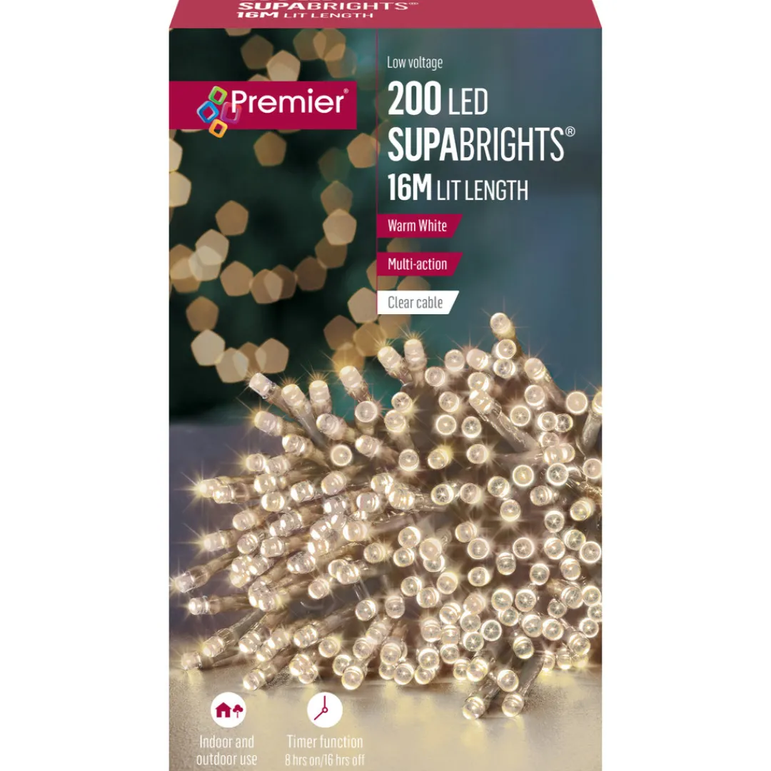The Christmas Shop 200 Clear Cable Supabrights| Electric Operated Lights