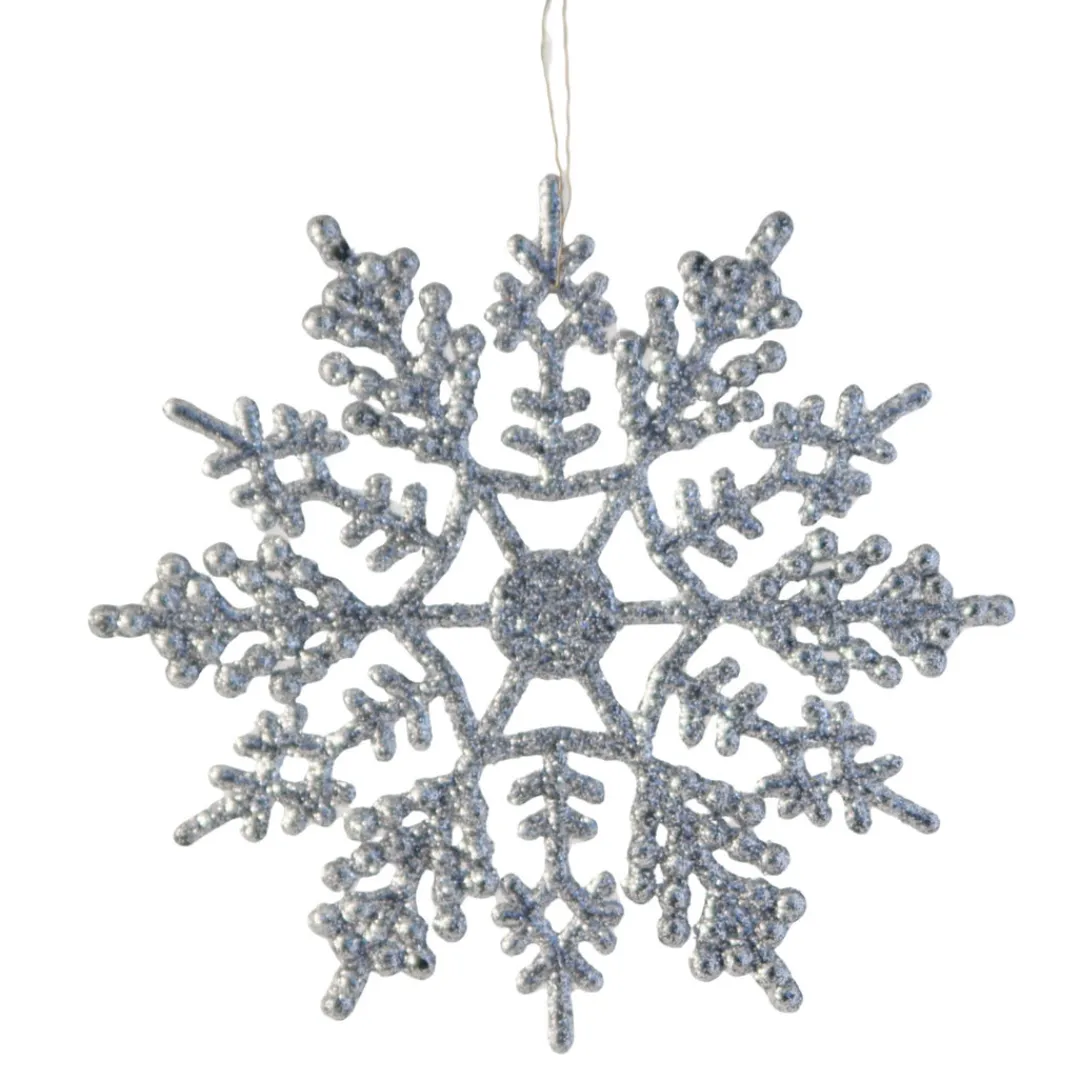The Christmas Shop 10 Silver Glitter Snowflakes| Window Clings