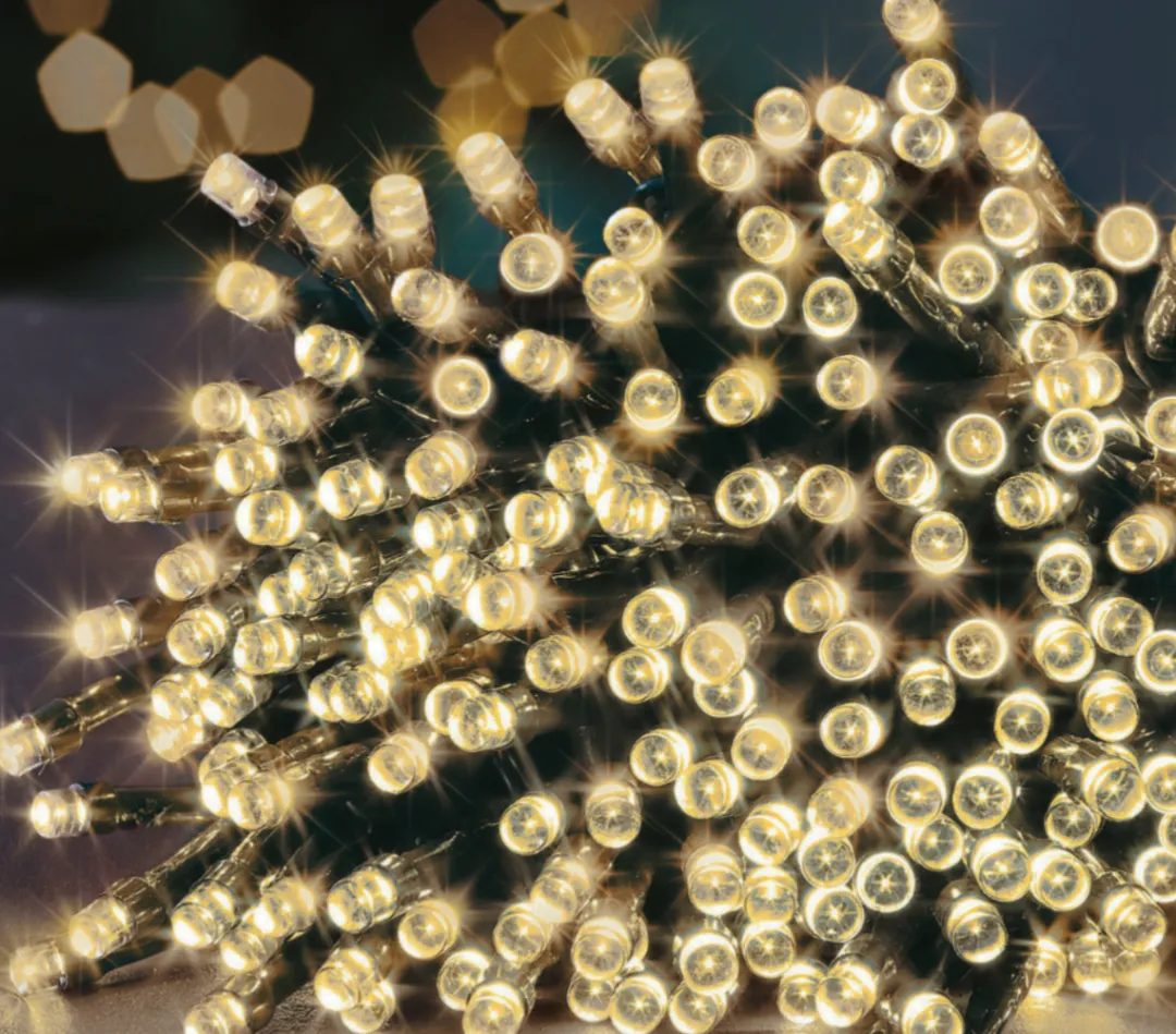 The Christmas Shop 80 Warm White LED Lights| Electric Operated Lights