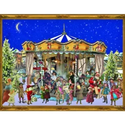 The Christmas Shop Advent Card - Carousel| Single Cards|Advent Calendars - Card, Fabric And Wood