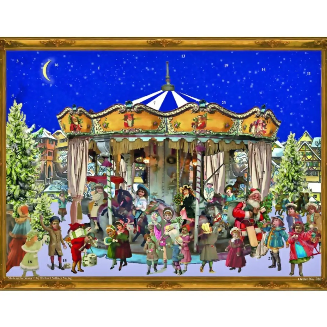 The Christmas Shop Advent Card - Carousel| Single Cards|Advent Calendars - Card, Fabric And Wood