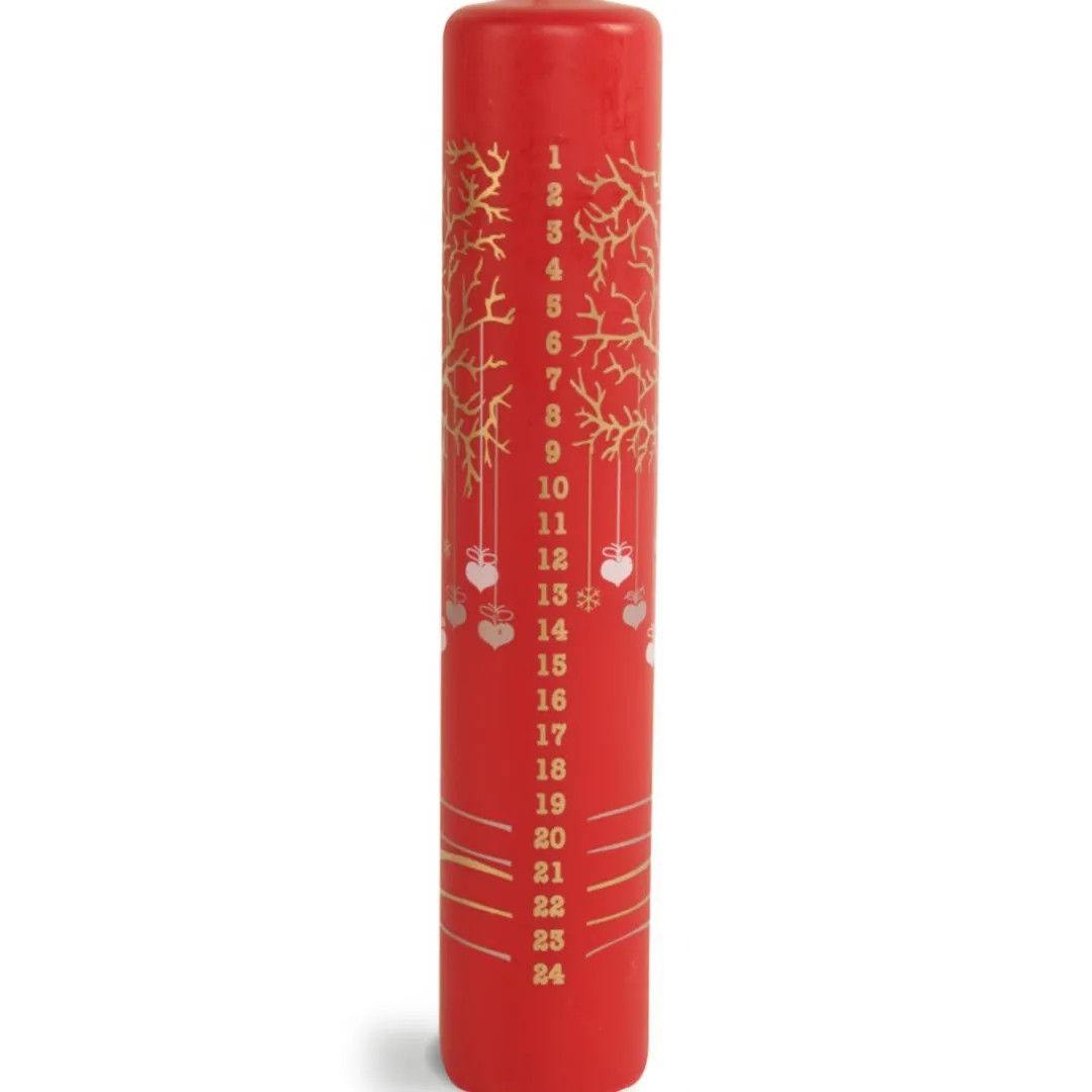 The Christmas Shop Advent Pillar Candle| Candles|Advent Calendars - Card, Fabric And Wood