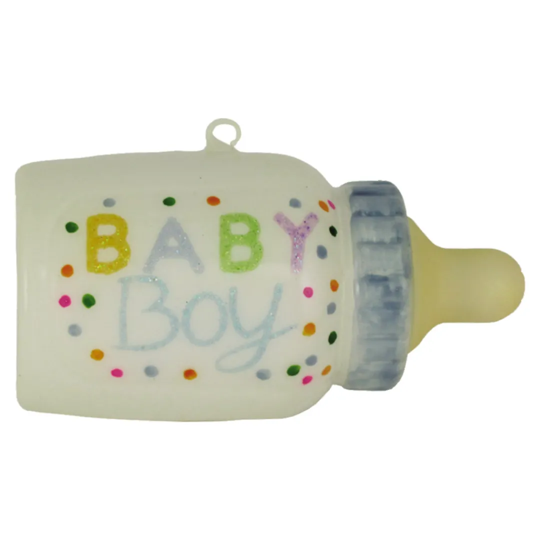 The Christmas Shop Baby Bottle - Boy| Baby'S First Christmas|Glass