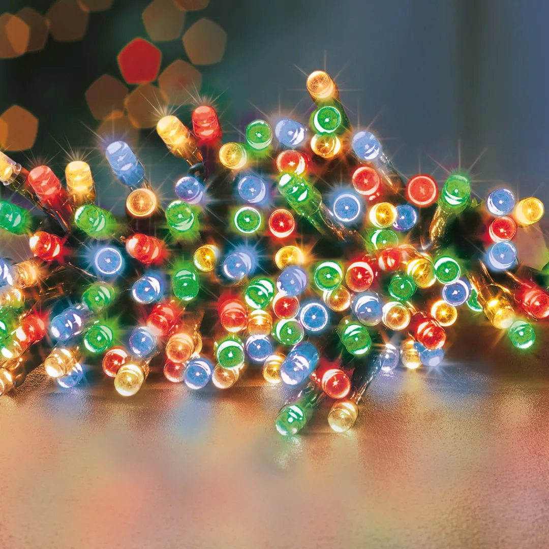 The Christmas Shop Battery Operated 100 Multi-Colour LED Light Set| Battery Operated Lights