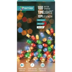 The Christmas Shop Battery Operated 100 Multi-Colour LED Light Set| Battery Operated Lights