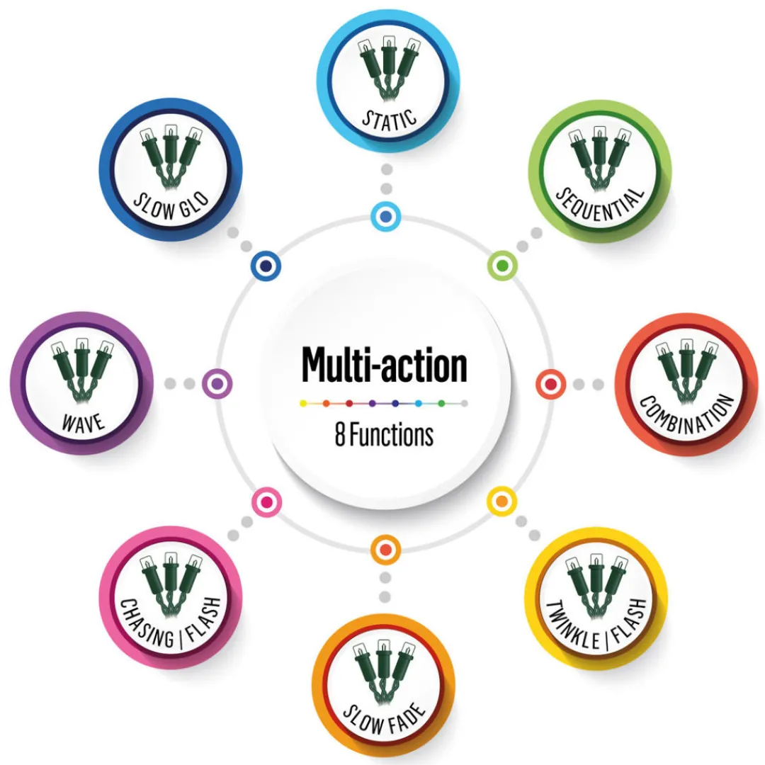 The Christmas Shop Battery Operated 100 Multi-Colour LED Light Set| Battery Operated Lights