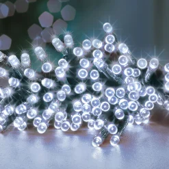 The Christmas Shop Battery Operated 100 White LED Light Set| Battery Operated Lights