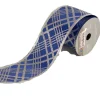 The Christmas Shop Blue Ribbon With Silver Glitter| Ribbon|Other Colours