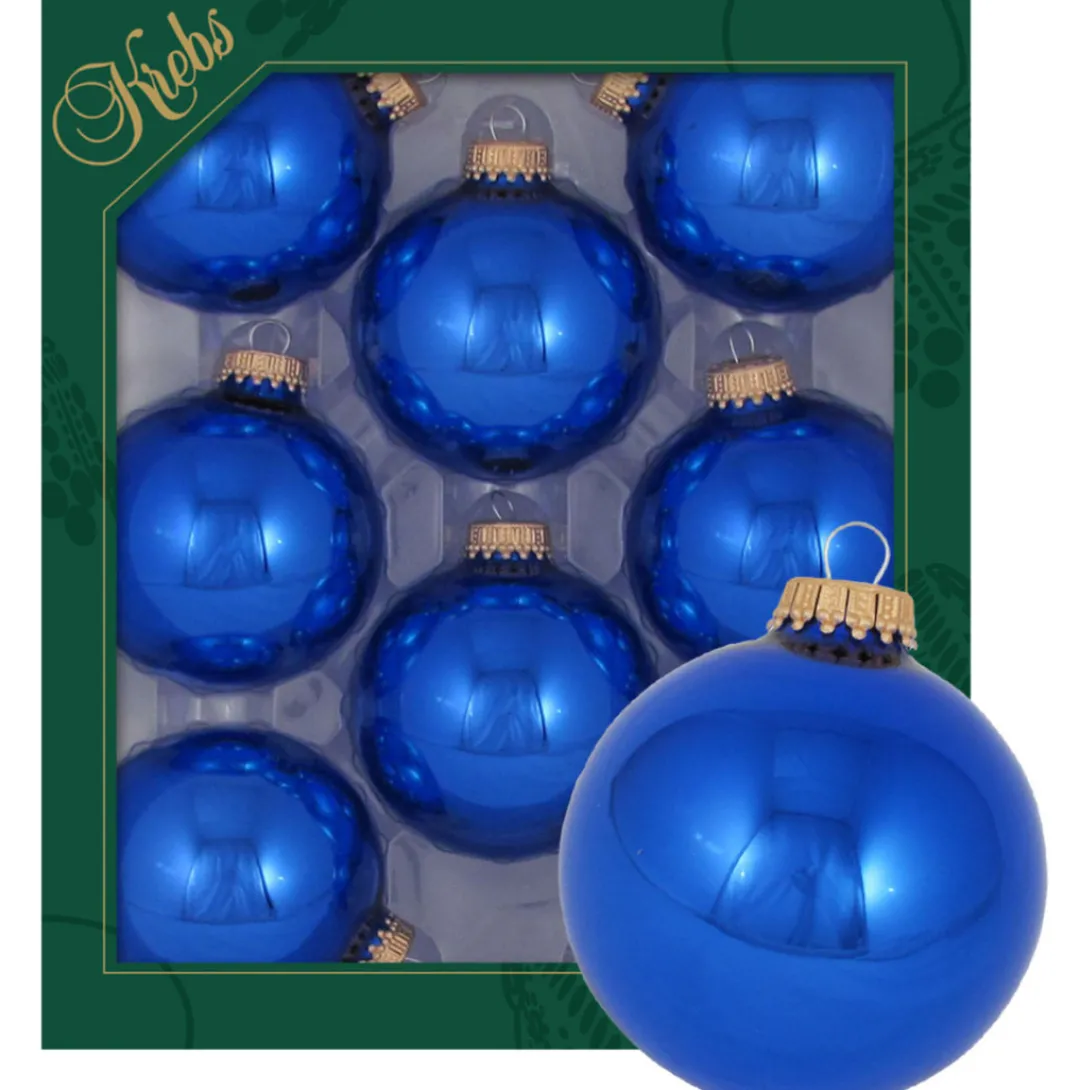 The Christmas Shop Blue Shiny Baubles| Other Colours|Glass