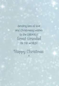 The Christmas Shop Christmas Card Great Grandad| Cards For Relatives