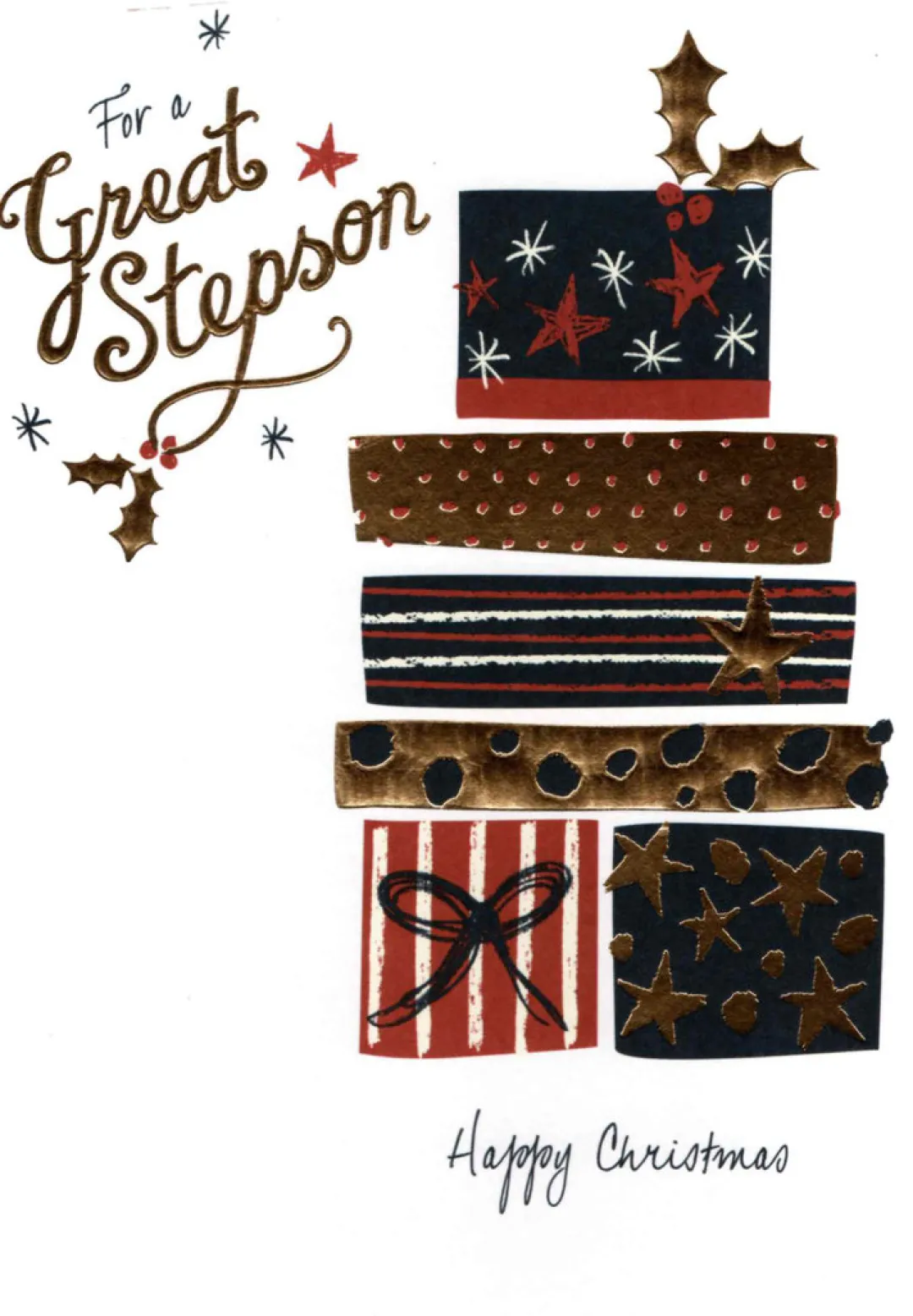 The Christmas Shop Christmas Card Great Stepson| Cards For Relatives