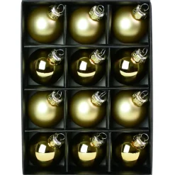 The Christmas Shop 4cm Gold Glass Baubles| Gold Theme|Glass