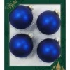 The Christmas Shop 8cm Matt Blue Glass Baubles| Glass