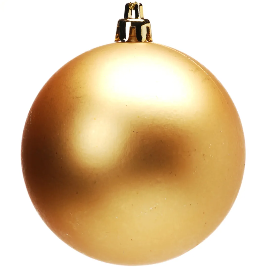 The Christmas Shop 10cm Matt Gold Bauble| Gold Theme|Shatterproof
