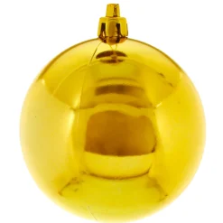 The Christmas Shop 10cm Shiny Gold Bauble| Gold Theme|Shatterproof