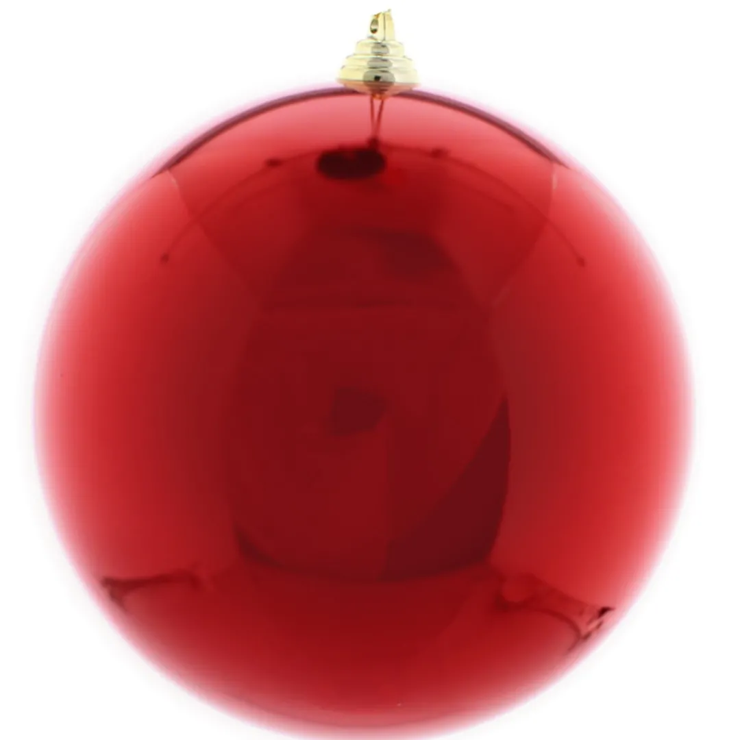 The Christmas Shop 20cm Shiny Red Bauble| Red Theme|Shatterproof