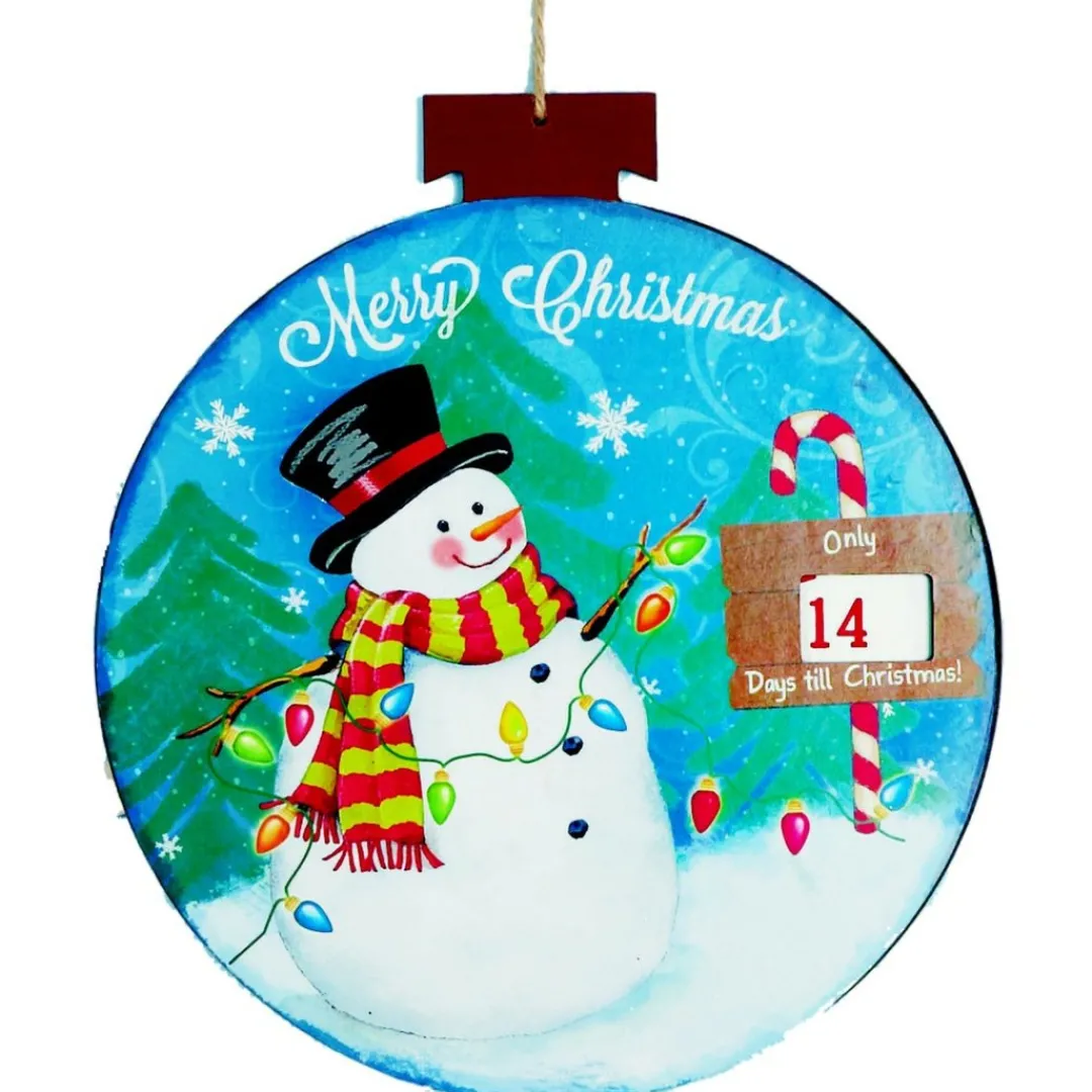 The Christmas Shop Countdown To Christmas (Snowman)| Wooden Ornaments|Advent Calendars - Card, Fabric And Wood
