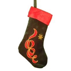 The Christmas Shop Dark Green Stocking With Motif| Stockings