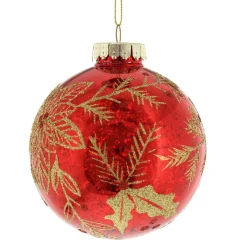 The Christmas Shop Decorated Bauble| Red Theme|Shatterproof