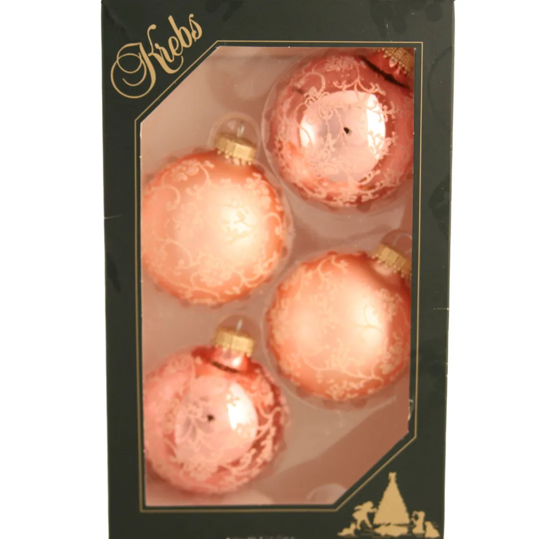 The Christmas Shop Decorated Pink Baubles| Glass