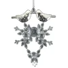 The Christmas Shop Diamante Drop With Tin Birds| Silver & White Theme