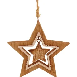 The Christmas Shop Diecut Wooden Star| Wood|Other Colours