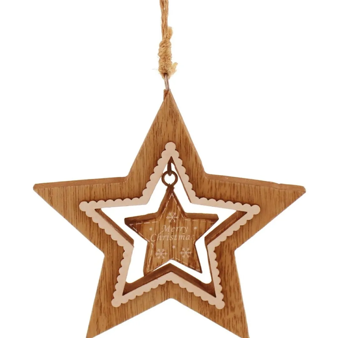 The Christmas Shop Diecut Wooden Star| Wood|Other Colours