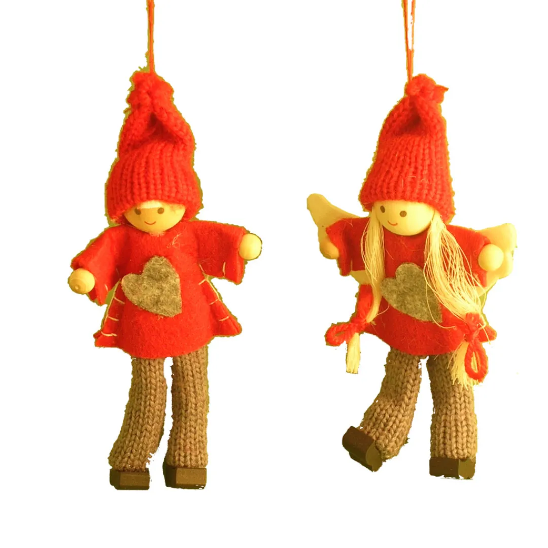 The Christmas Shop Felt Boy & Girl| Wood|Red Theme