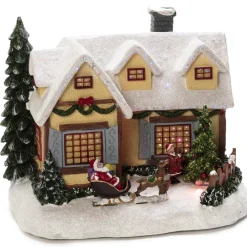 The Christmas Shop Fibre Optic House| Electric Operated Lights|Lighted Houses