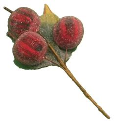 The Christmas Shop Frosted Red Apple Pick| Picks & Berries|Other Colours