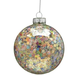 The Christmas Shop Glass Ball With Sequins| Glass|Glass