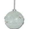 The Christmas Shop Glass Ball With Stars| Silver & White Theme|Glass