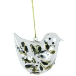 The Christmas Shop Glass Bird With Mistletoe Motifs| Characters|Glass