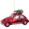 The Christmas Shop Glass Car With Tree| Glass|Red Theme