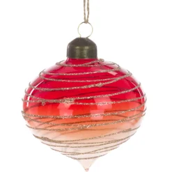 The Christmas Shop Glass Onion Bauble| Red Theme|Glass