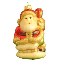 The Christmas Shop Glass Santa In Chimney| Glass