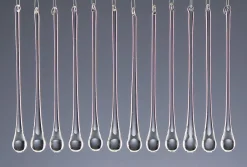 The Christmas Shop Glass 'Water Drops'| Glass|Silver & White Theme