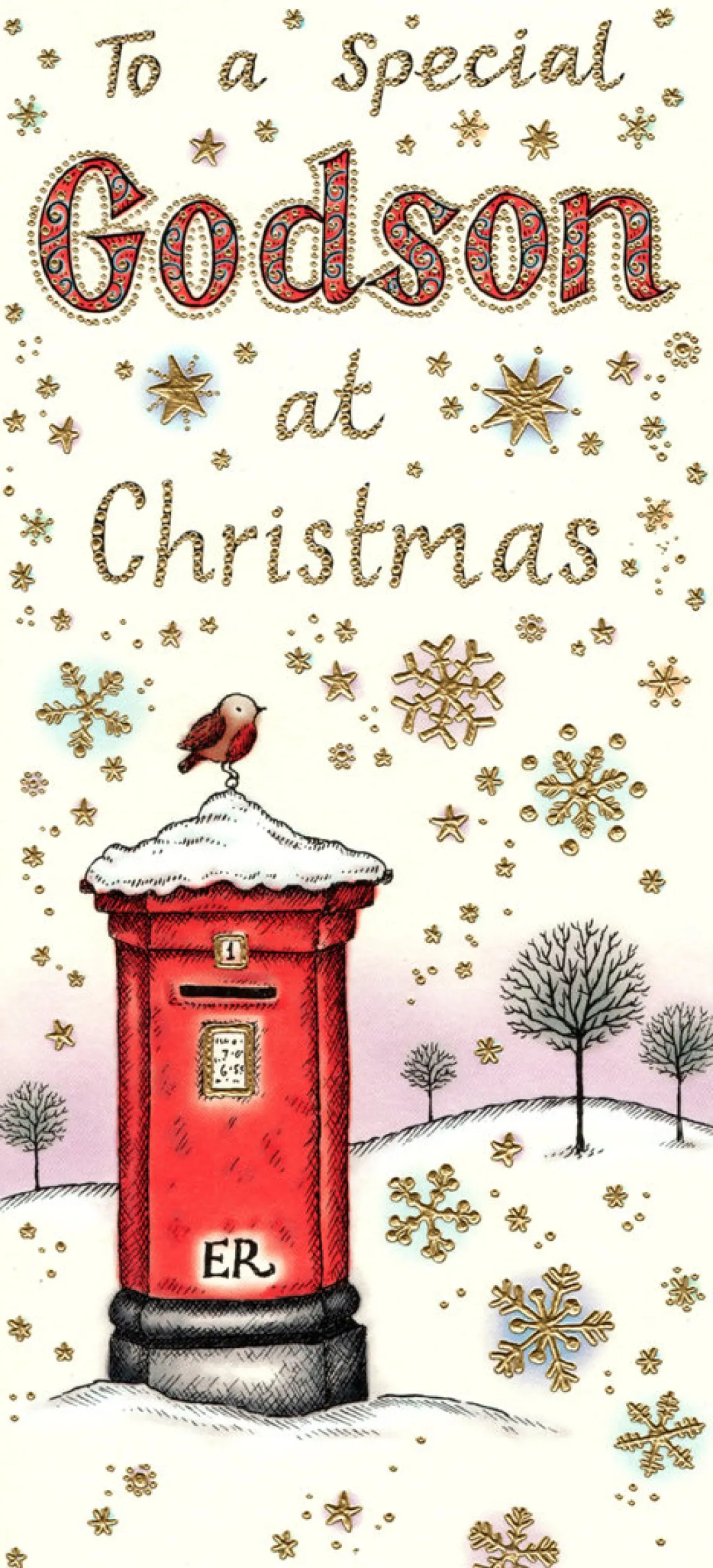 The Christmas Shop Godson Christmas Card| Cards For Relatives|Single Cards