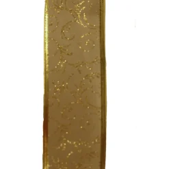 The Christmas Shop Gold Sheer Ribbon| Ribbon|Gold Theme