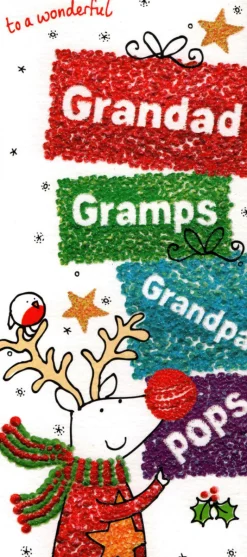 The Christmas Shop Grandad Christmas Card| Cards For Relatives