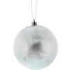 The Christmas Shop Ice Effect Glastic Bauble| Silver & White Theme|Shatterproof