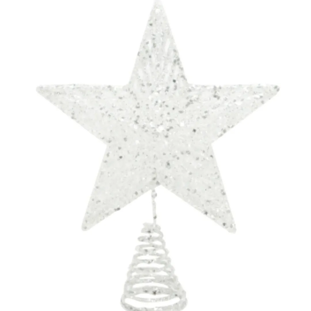 The Christmas Shop Iridescent White Treetop Star| Treetop Stars|Silver & White Theme