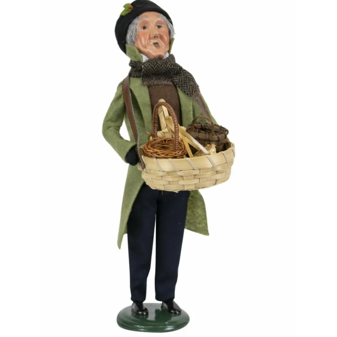 The Christmas Shop Man Selling Baskets| Byers Choice Carolers