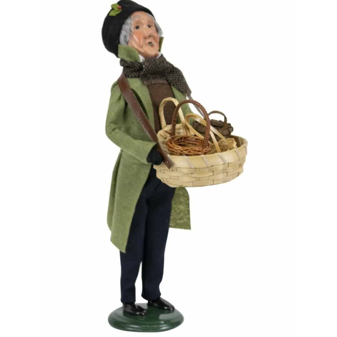 The Christmas Shop Man Selling Baskets| Byers Choice Carolers