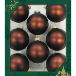 The Christmas Shop Matt Brown Glass Baubles| Glass