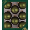The Christmas Shop Matt Lime Green Glass Baubles| Other Colours|Glass