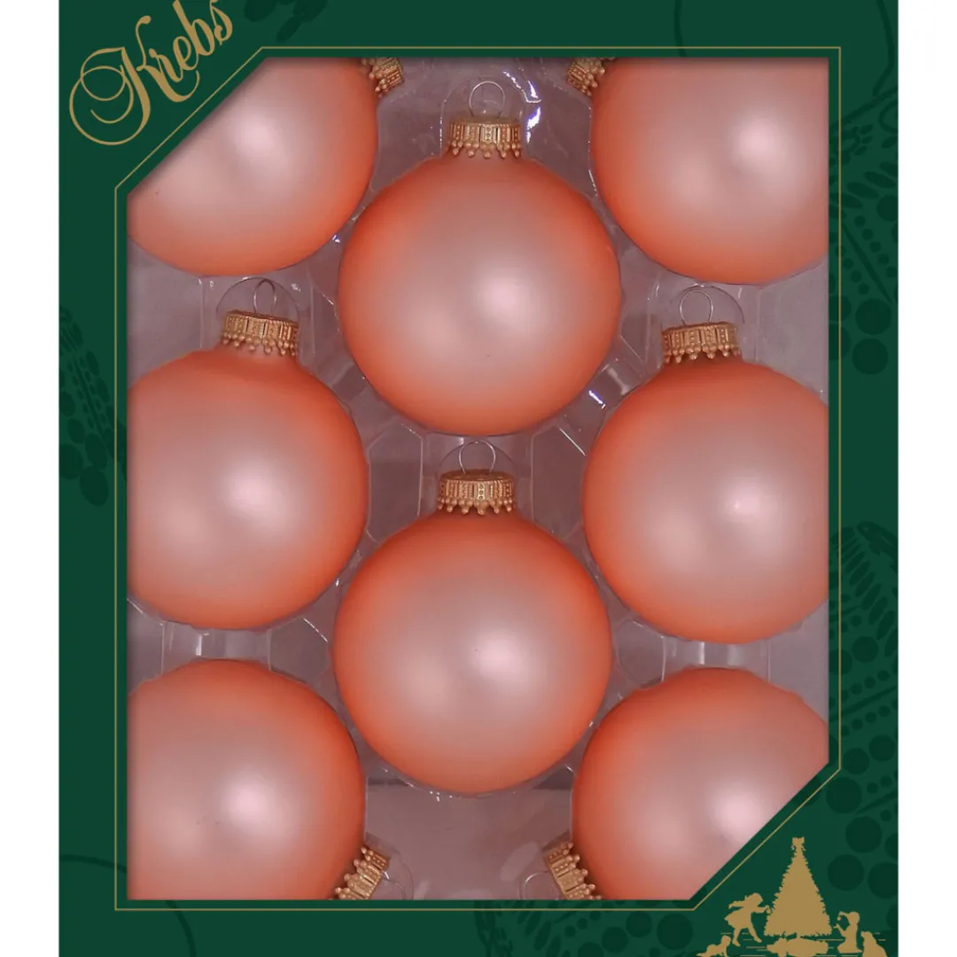 The Christmas Shop Matt Pink Glass Baubles| Glass