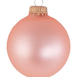 The Christmas Shop Matt Pink Glass Baubles| Glass