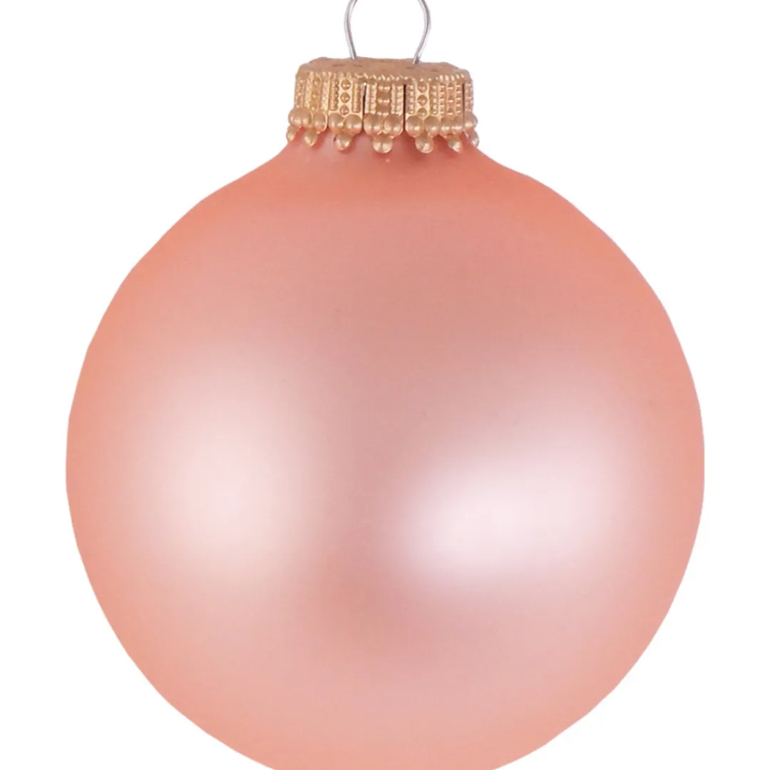 The Christmas Shop Matt Pink Glass Baubles| Glass