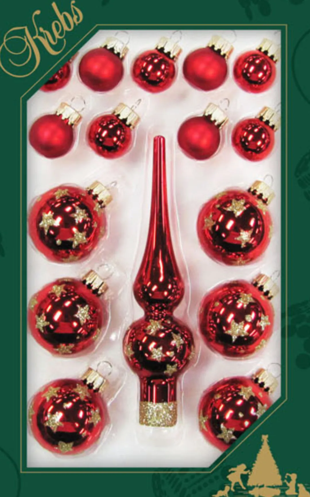 The Christmas Shop Mini Red Trim Set| Glass|Red Theme